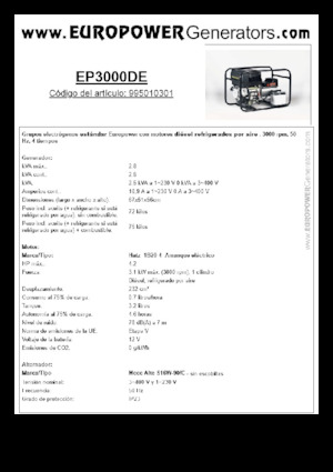 Diesel Generatoren Europower EP3000DE (MA)