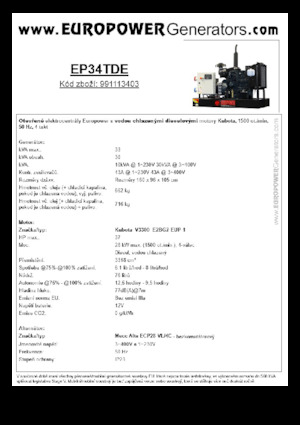 Diesel Generatoren Europower EP34TDE (MA)
