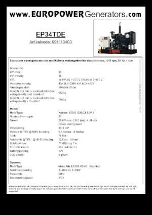 Diesel Generatoren Europower EP34TDE (MA)