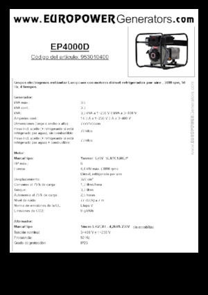 Diesel Generatoren Europower EP4000D (S)