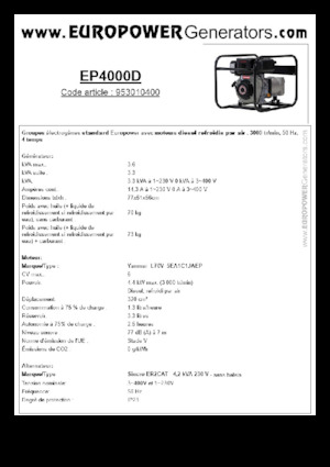 Diesel Generatoren Europower EP4000D (S)