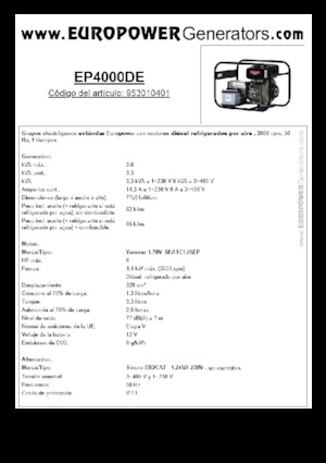 Diesel Generatoren Europower EP4000DE (S)