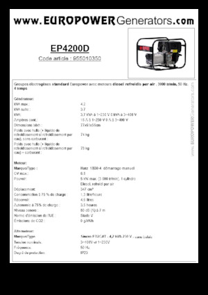 Diesel Generatoren Europower EP4200D (S)