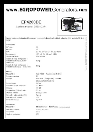 Diesel Generatoren Europower EP4200DE (S)