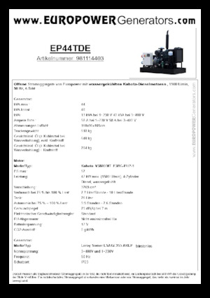 Diesel Generatoren Europower EP44TDE (LS)