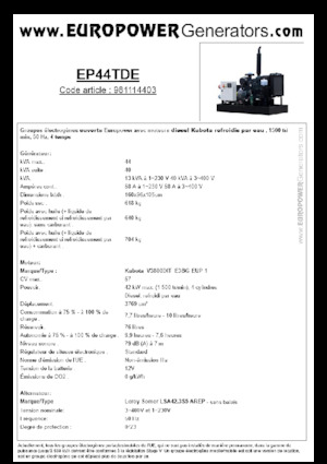 Diesel Generatoren Europower EP44TDE (LS)
