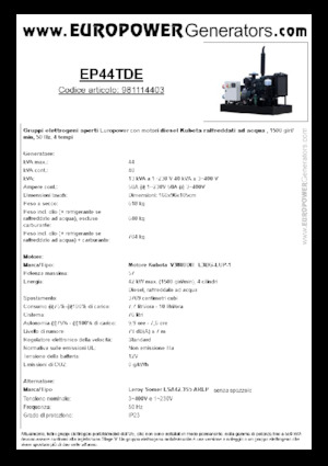 Diesel Generatoren Europower EP44TDE (LS)