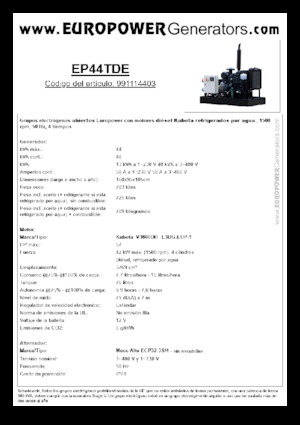 Diesel Generatoren Europower EP44TDE (MA)