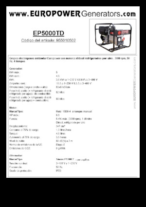 Diesel Generatoren Europower EP5000TD (S)