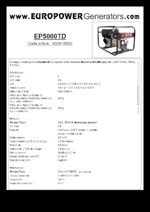 Diesel Generatoren Europower EP5000TD (S)