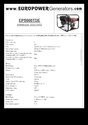 Diesel Generatoren Europower EP5000TDE (S)