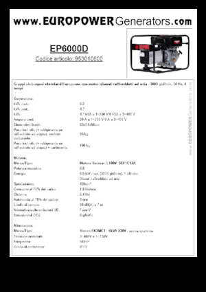 Diesel Generatoren Europower EP6000D (S)