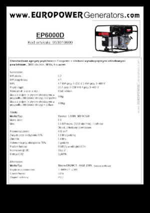 Diesel Generatoren Europower EP6000D (S)