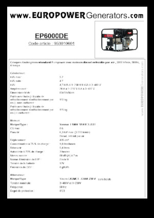 Diesel Generatoren Europower EP6000DE (S)