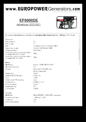 Diesel Generatoren Europower EP6000DE (S)