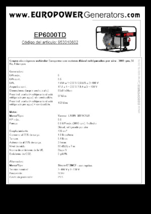 Diesel Generatoren Europower EP6000TD (S)
