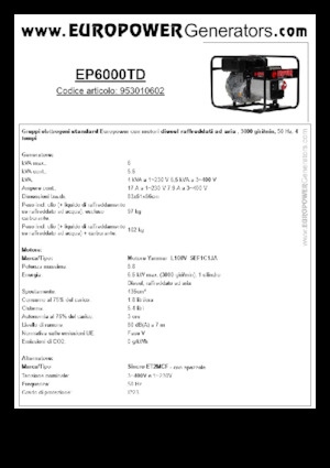 Diesel Generatoren Europower EP6000TD (S)
