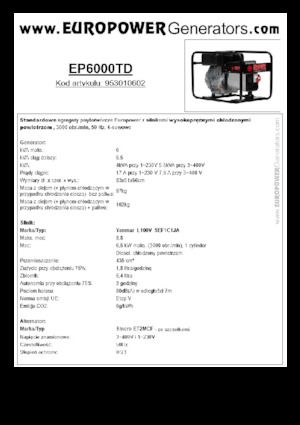 Diesel Generatoren Europower EP6000TD (S)
