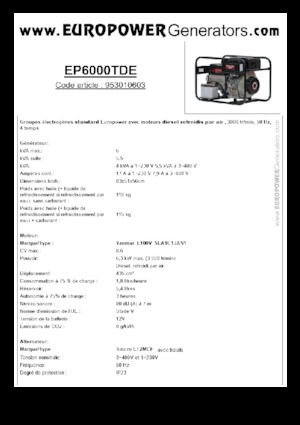 Diesel Generatoren Europower EP6000TDE (S)