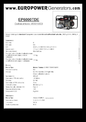 Diesel Generatoren Europower EP6000TDE (S)