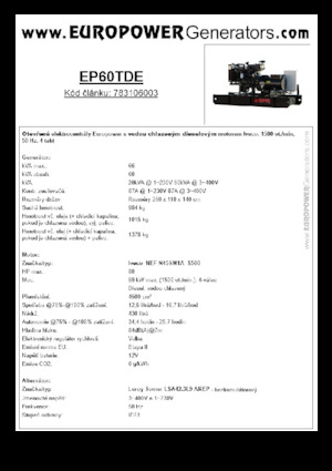 Diesel Generatoren Europower EP60TDE (LS)