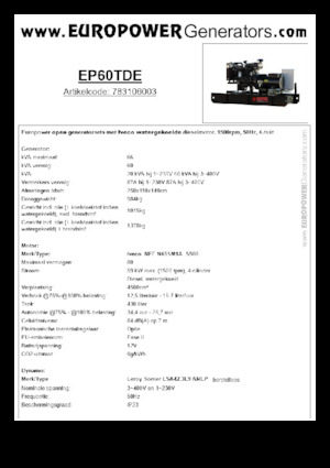 Diesel Generatoren Europower EP60TDE (LS)