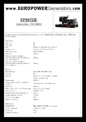 Diesel Generatoren Europower EP60TDE (MA)