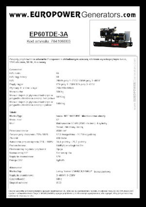 Diesel Generatoren Europower EP60TDE-3A (LS)