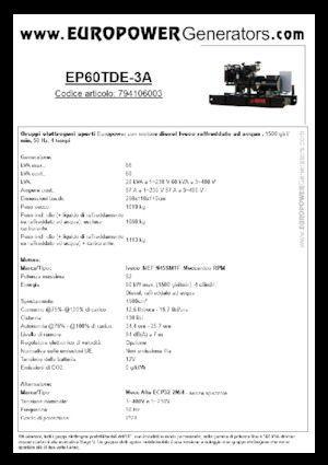 Diesel Generatoren Europower EP60TDE-3A (MA)