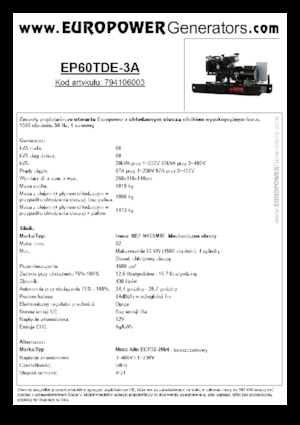 Diesel Generatoren Europower EP60TDE-3A (MA)