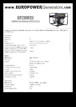 Diesel Generatoren Europower EP7000TD (S)