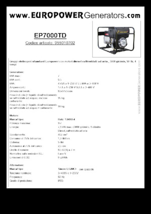 Diesel Generatoren Europower EP7000TD (S)