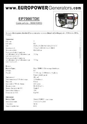 Diesel Generatoren Europower EP7000TDE (S)