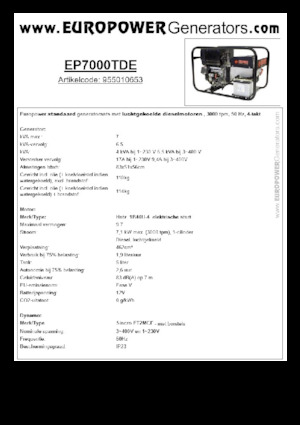 Diesel Generatoren Europower EP7000TDE (S)