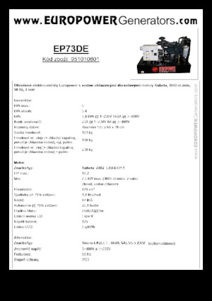 Diesel Generatoren Europower EP73DE (S)