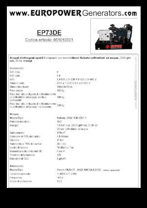 Diesel Generatoren Europower EP73DE (S)