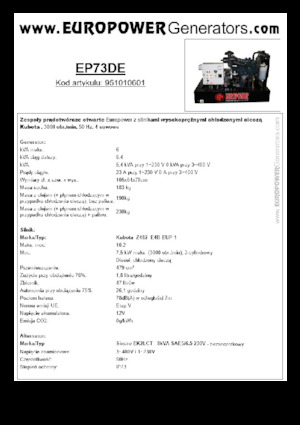 Diesel Generatoren Europower EP73DE (S)