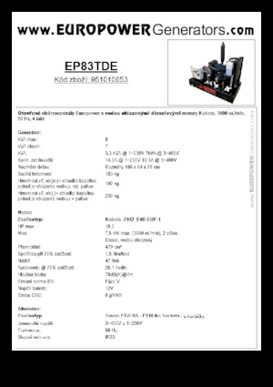 Diesel Generatoren Europower EP83TDE (S)