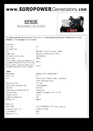 Diesel Generatoren Europower EP8DE (S)