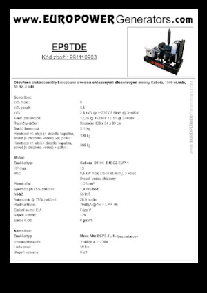 Diesel Generatoren Europower EP9TDE (MA)