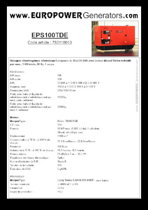 Diesel Generatoren Europower EPS100TDE (LS)
