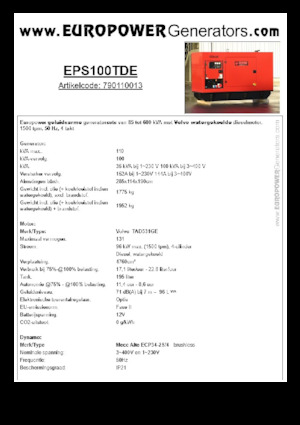 Diesel Generatoren Europower EPS100TDE (MA)