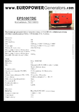 Diesel Generatoren Europower EPS100TDE (MA)