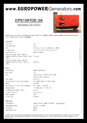 Diesel Generatoren Europower EPS100TDE-3A (LS)