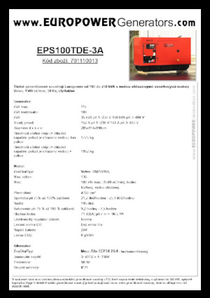 Diesel Generatoren Europower EPS100TDE-3A (MA)