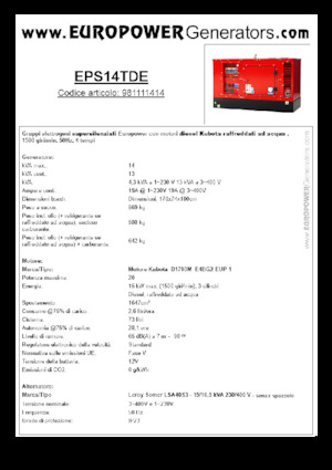 Diesel Generatoren Europower EPS14TDE (LS)