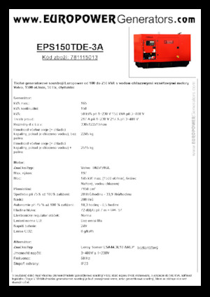 Diesel Generatoren Europower EPS150TDE-3A (LS)