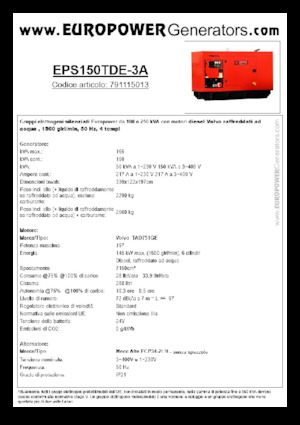 Diesel Generatoren Europower EPS150TDE-3A (MA)