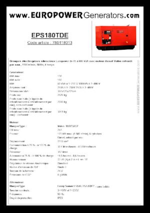 Diesel Generatoren Europower EPS180TDE (LS)