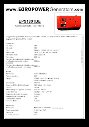 Diesel Generatoren Europower EPS180TDE (MA)